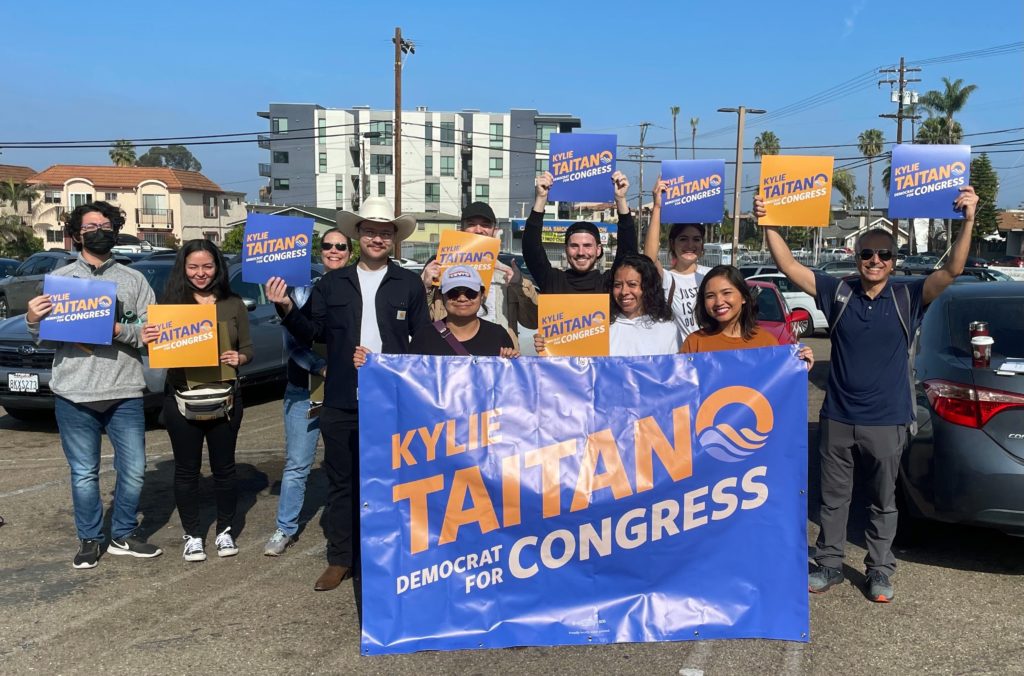 Kylie Taitano and her team canvassing in the Hillcrest neighborhood of San Diego. Photo courtesy of Kylie Taitano for Congress. 