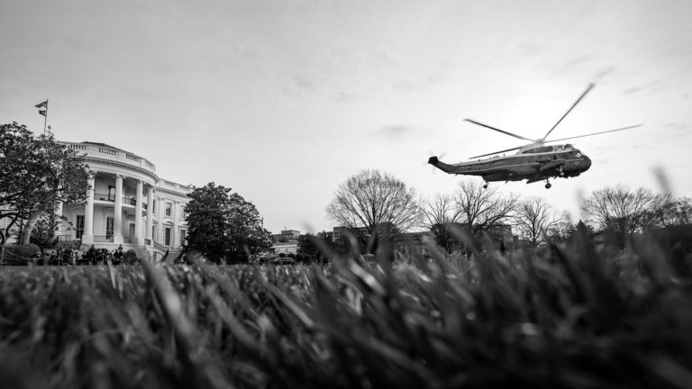 Marine One departs the South Lawn on Wednesday, March 23, 2022. Photo courtesy of the White House.
