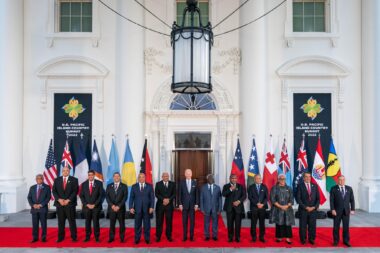 President Joe Biden and Pacific Islander leaders pose for a group photo at the inaugural U.S.-Pacific Island Country Summit in Washington, D.C. Photo courtesy of the White House.