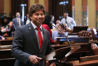 Shri Thanedar (D) speaks on the Michigan House floor on May 19, 2021. Photo courtesy of the Michigan House Democrats.