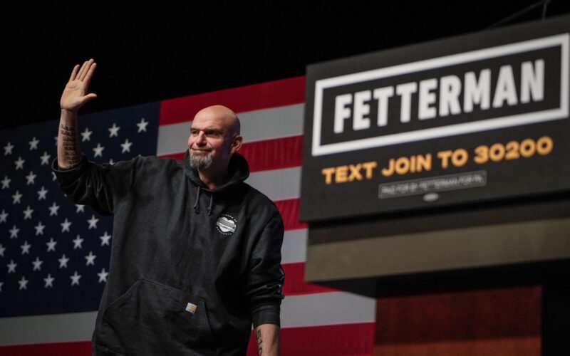 U.S. Senator-elect John Fetterman (D) waves to the crowd at his campaign's election night party in Pennsylvania. Photo courtesy of the campaign.