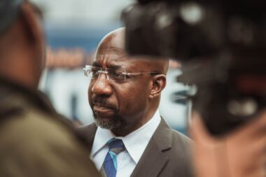 Sen. Raphael Warnock (D) at an event in Georgia. Photo courtesy of the campaign.