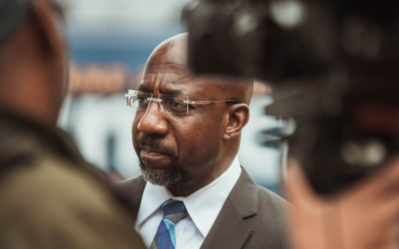 Sen. Raphael Warnock (D) at an event in Georgia. Photo courtesy of the campaign.