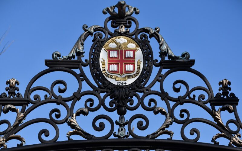 A close view of the Van Wickle Gates at Brown University. Photo courtesy of Wikipedia.