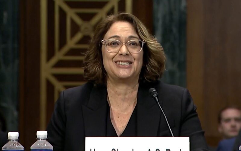 Photo of Shanlyn Park speaking at her confirmation hearing before the Senate