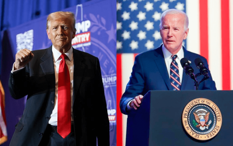 Photo of Donald Trump and Joe Biden side by side. They will be courting AAPI voters for November.