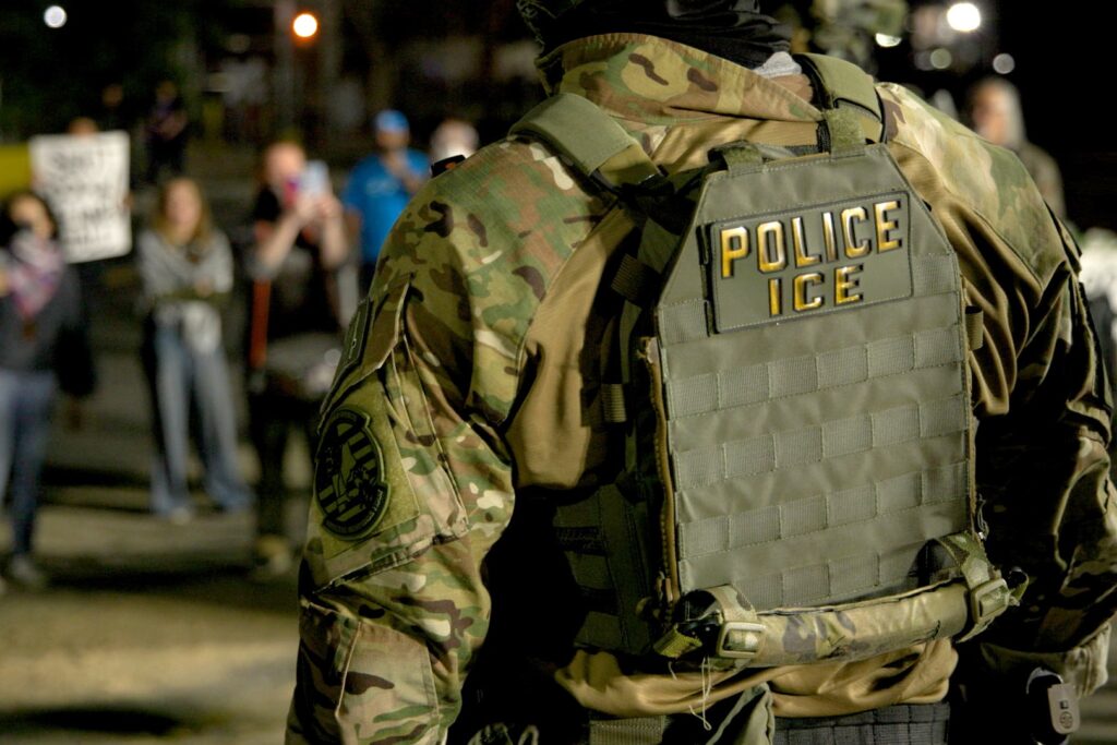 Immigration and Customs Enforcement agents.