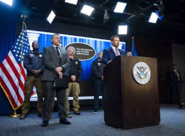 Secretary of Homeland Security Markwayne Mullin conducts a press conference regarding U.S. Immigration and Customs Enforcement activities in New York City at Immigration and Customs Enforcement headquarters in Washington, D.C., Oct. 9, 2026. Photo: U.S. Department of Homeland Security